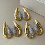 Pave zircon water drop earrings