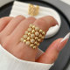 Pave zircon chunky ball ring
