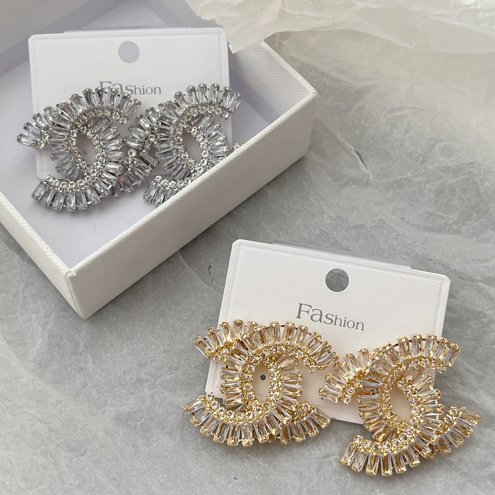 Pave zircon channel earrings