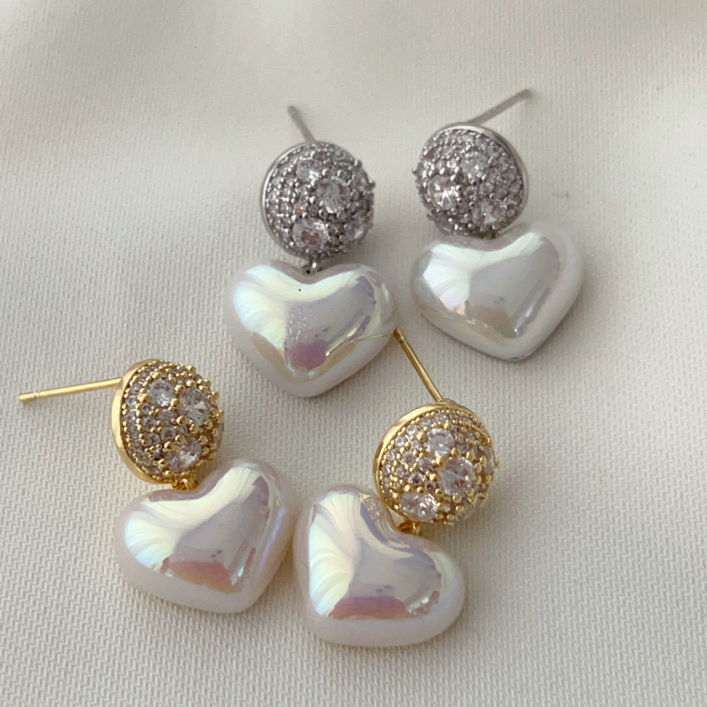 Heart drop earrings
