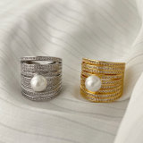 Pave zircon twist ring