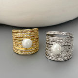 Pave zircon twist ring