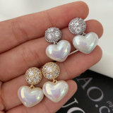 Heart drop earrings