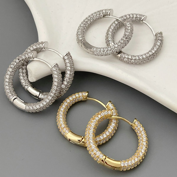 Pave zircon simple hoop