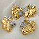 Pave zircon flower earrings