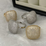 Pave zircon square ring