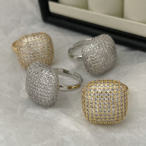 Pave zircon square ring