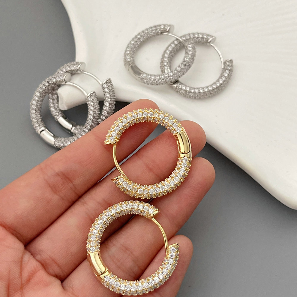 Pave zircon simple hoop
