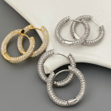 Pave zircon simple hoop
