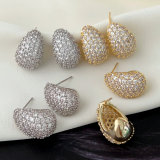 Pave zircon teardrop earrings
