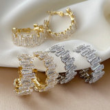 Pave zircon fashion hoop