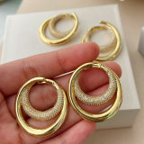 Pave circle earrings
