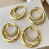 Pave circle earrings