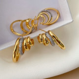 Pave zircon chunky earrings