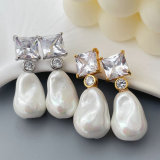 Glass pearl drop earrings