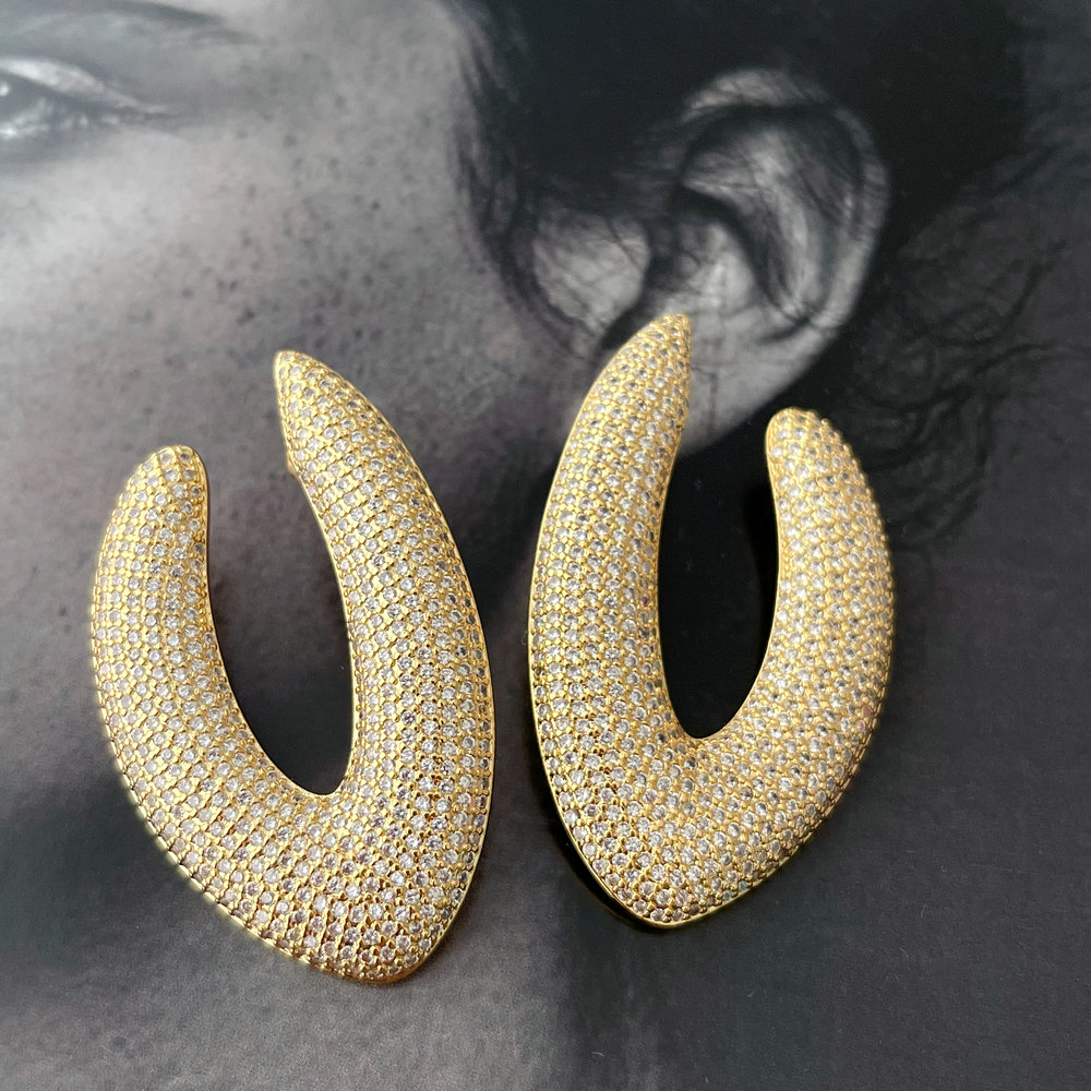 Pave chunky zircon earrings