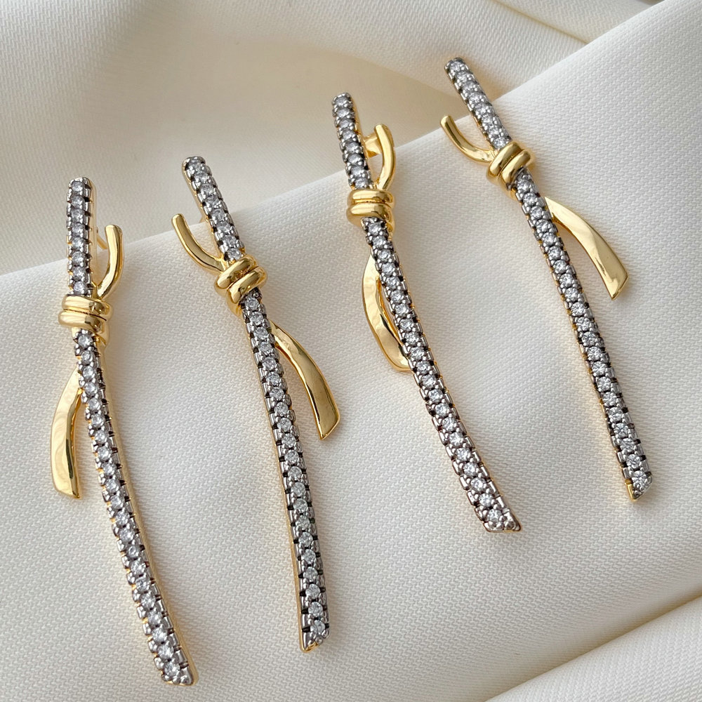 Pave fashion earrings