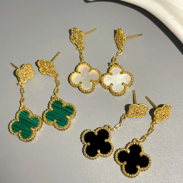 Pave clover earrings