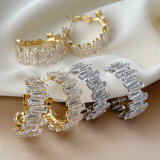 Pave zircon fashion hoop