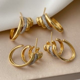 Pave zircon chunky earrings