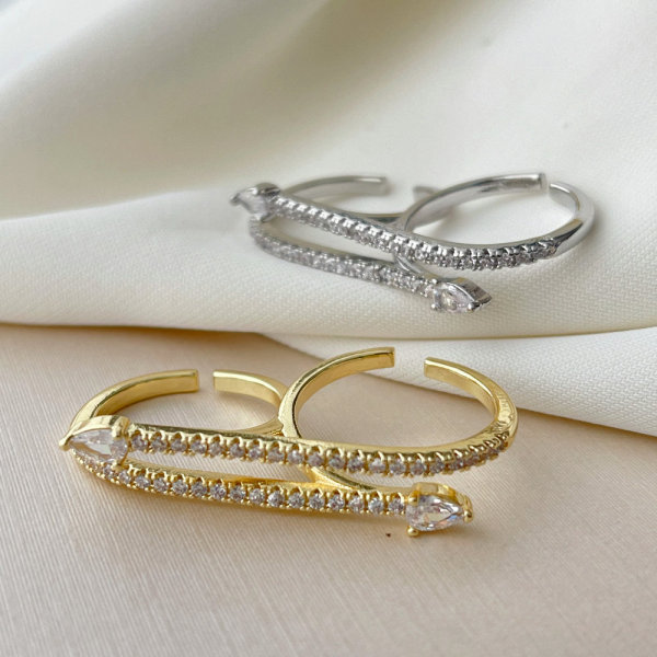 Pave zircon fashion ring