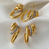 Pave zircon chunky earrings