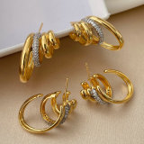 Pave zircon chunky earrings