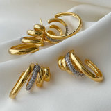Pave zircon chunky earrings