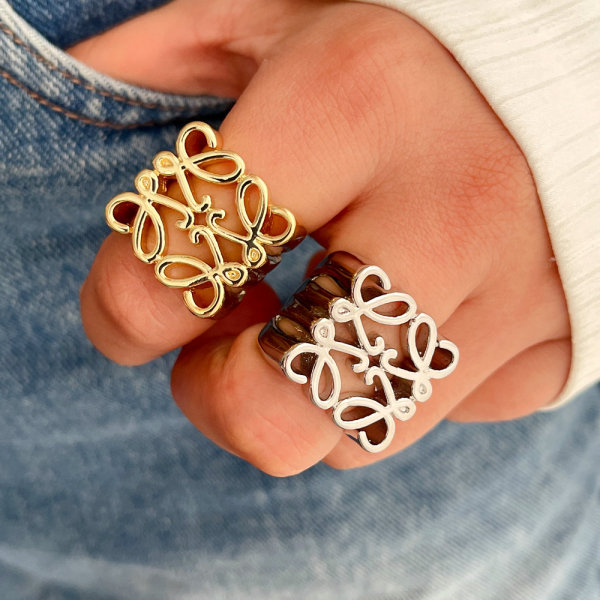 Pave metal flower ring