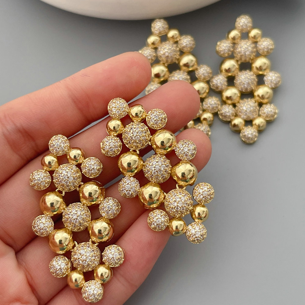 Pave chunky zircon earrings