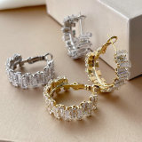 Pave zircon fashion hoop