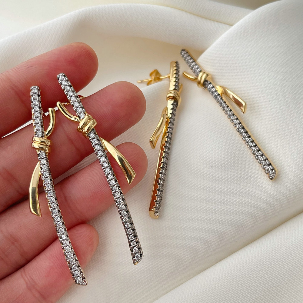 Pave fashion earrings