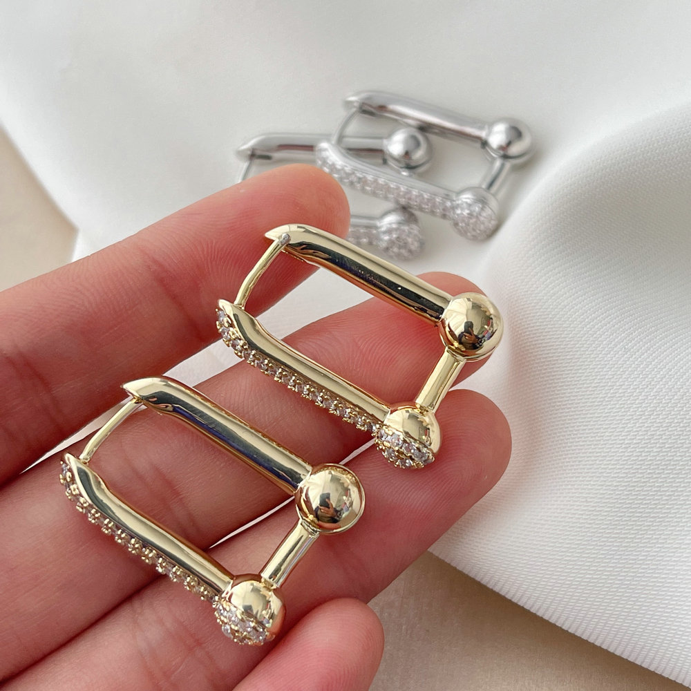 Pave fashion hoop