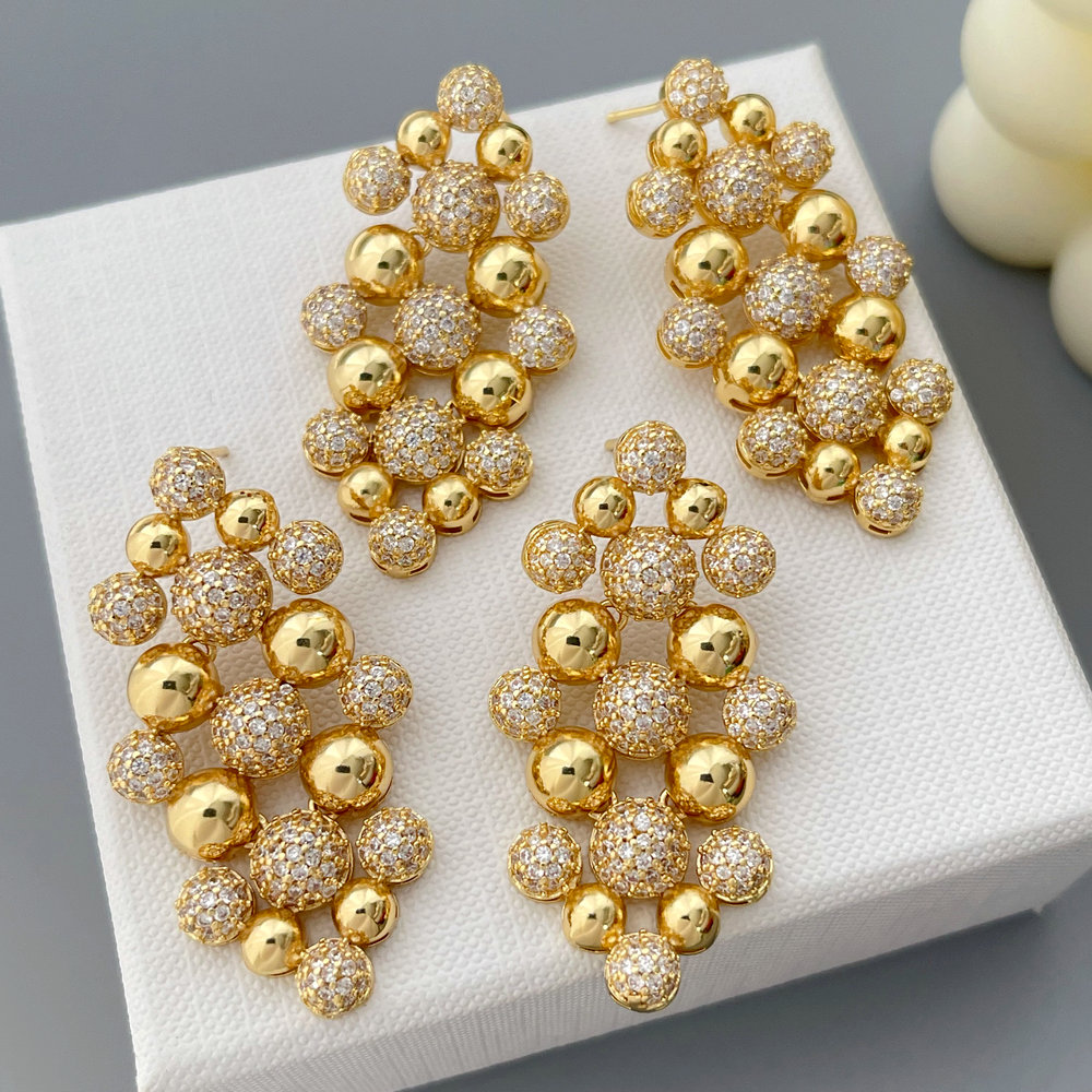 Pave chunky zircon earrings