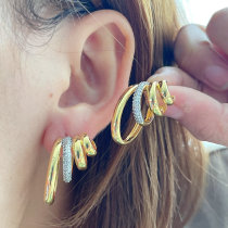 Pave zircon chunky earrings