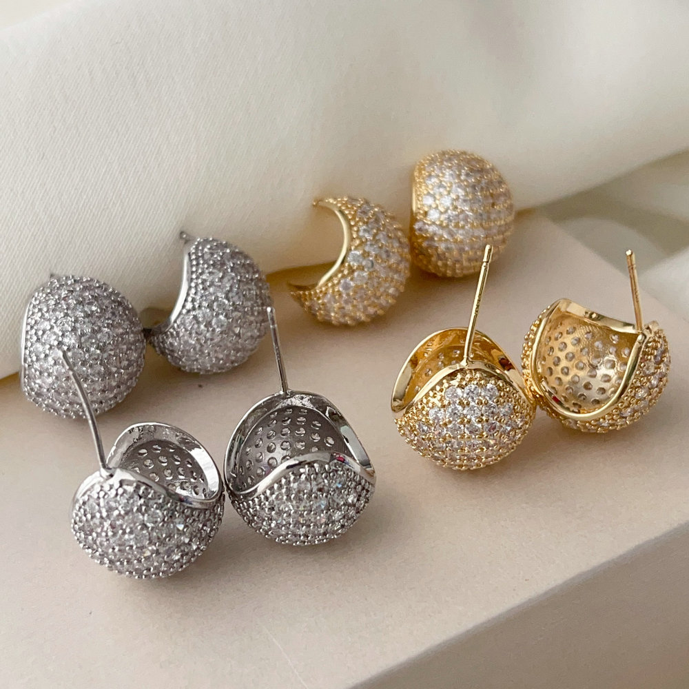 Pave zircon teardrop earrings