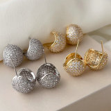 Pave zircon teardrop earrings