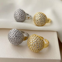 Pave zircon ball ring