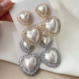 Pave heart earrings
