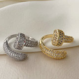Pave zircon snail ring