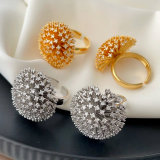 Pave chunky zircon ball ring