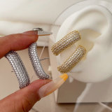 Pave zircon bar earrings