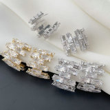 Pave fashion zircon hoop