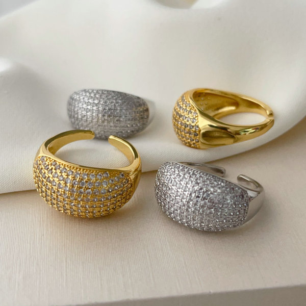 Pave zicon fat ring