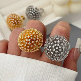 Pave chunky zircon ball ring