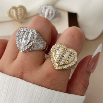 Pave zircon heart ring