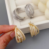 Pave zircon twist earrings