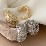 Pave zircon teardrop hoop