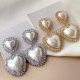 Pave heart earrings