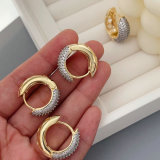 Pave two tone simple hoop